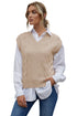 V-Neck Twist Knitted Vest Sweater